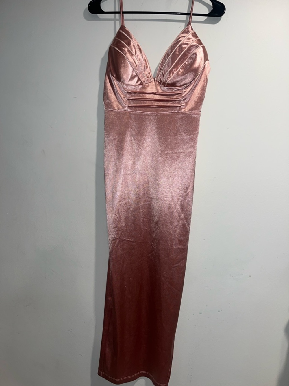 SAGE + PAIGE SAGE + PAIJE Viola satin midi dress in Blush NWT